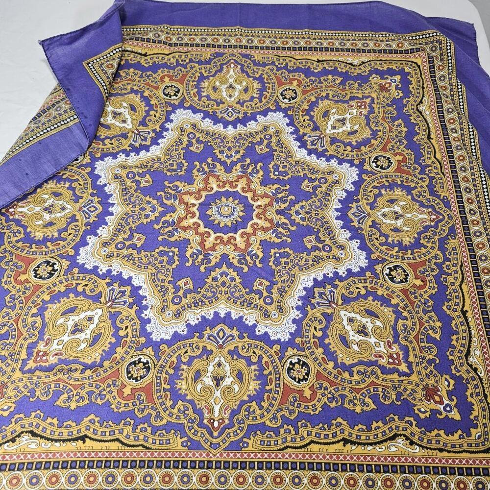 Large Colorful Graphic Paisley Purple Bandana Head Wrap Top Biker Scarf Large - Picture 5 of 6
